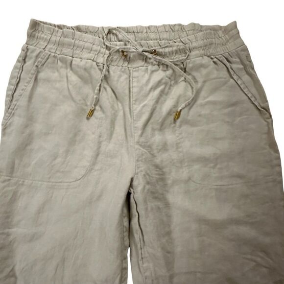 Ellen Tracy ~ 100% Linen Khaki Pull On Pants ~ size S ~ drawstring tie - Picture 3 of 13